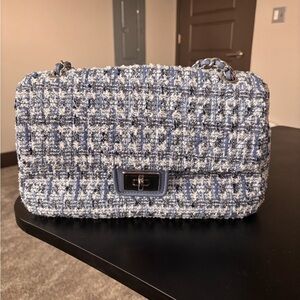 Karl Lagerfeld Tweed Blue Handbag